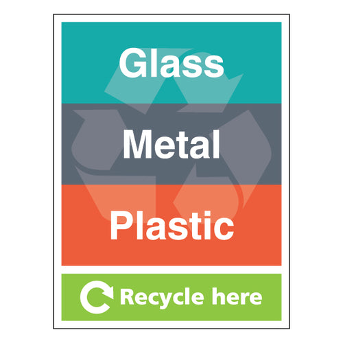 Recycle Here Safety Sign Durable Compliant For Facilities
