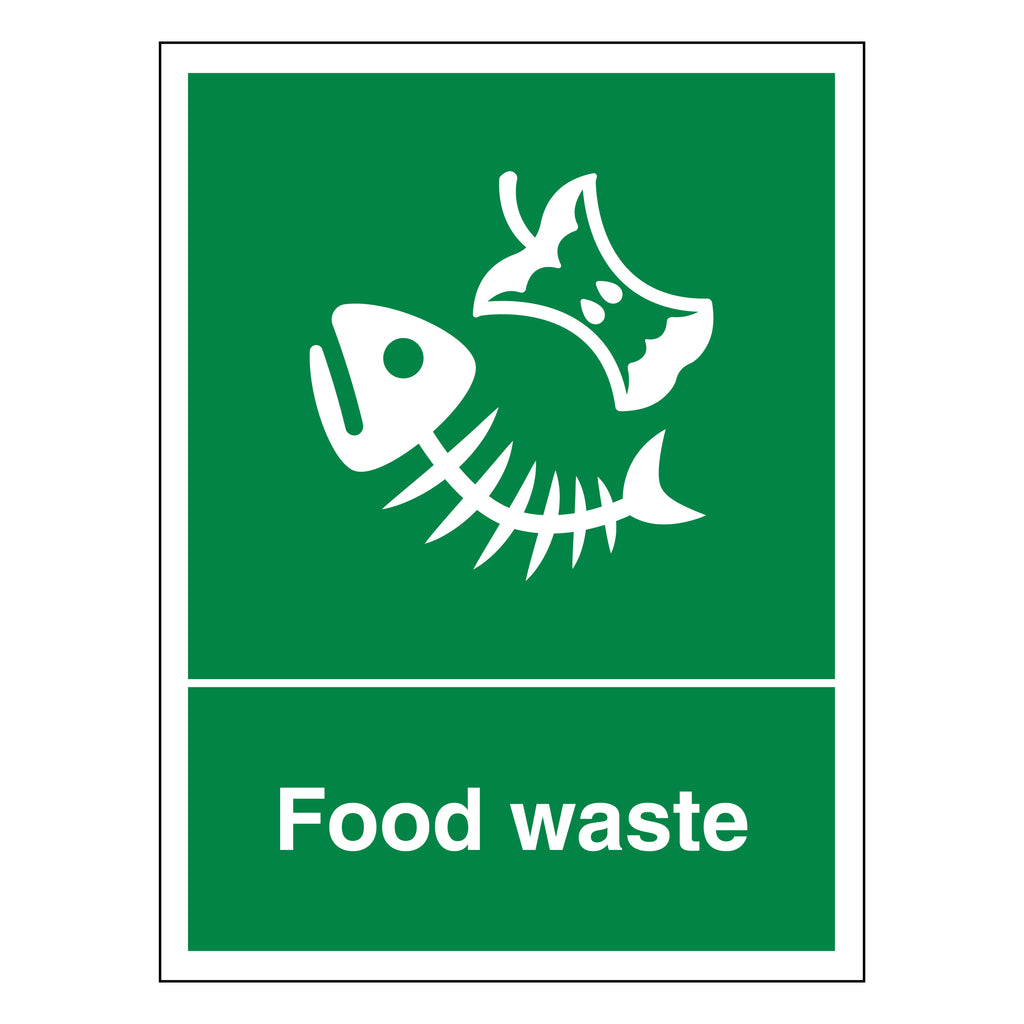 Food Waste Safety Sign Durable Clear For Households