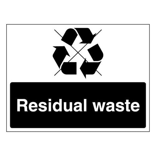 Residual Waste Safety Sign Durable Clear For Businesses
