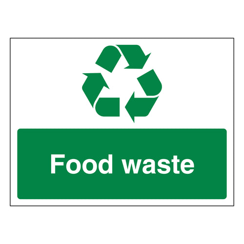 Food Waste Recycling Safety Sign Durable Compliant For Homes