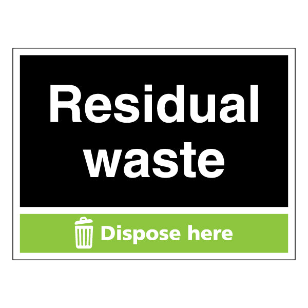 Residual Waste Durable Compliance Safety Sign For Business