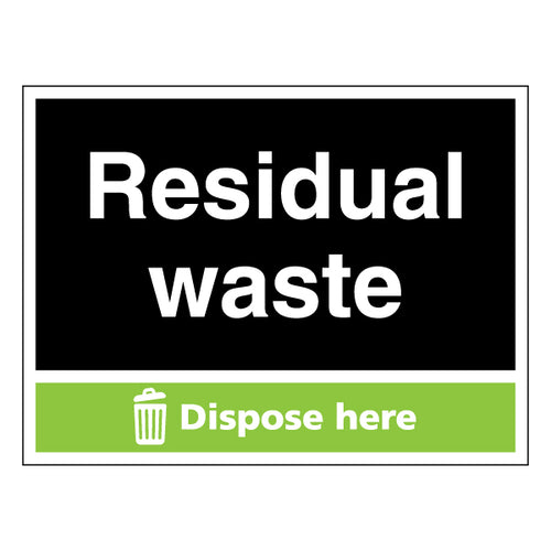 Residual Waste Durable Compliance Safety Sign For Business