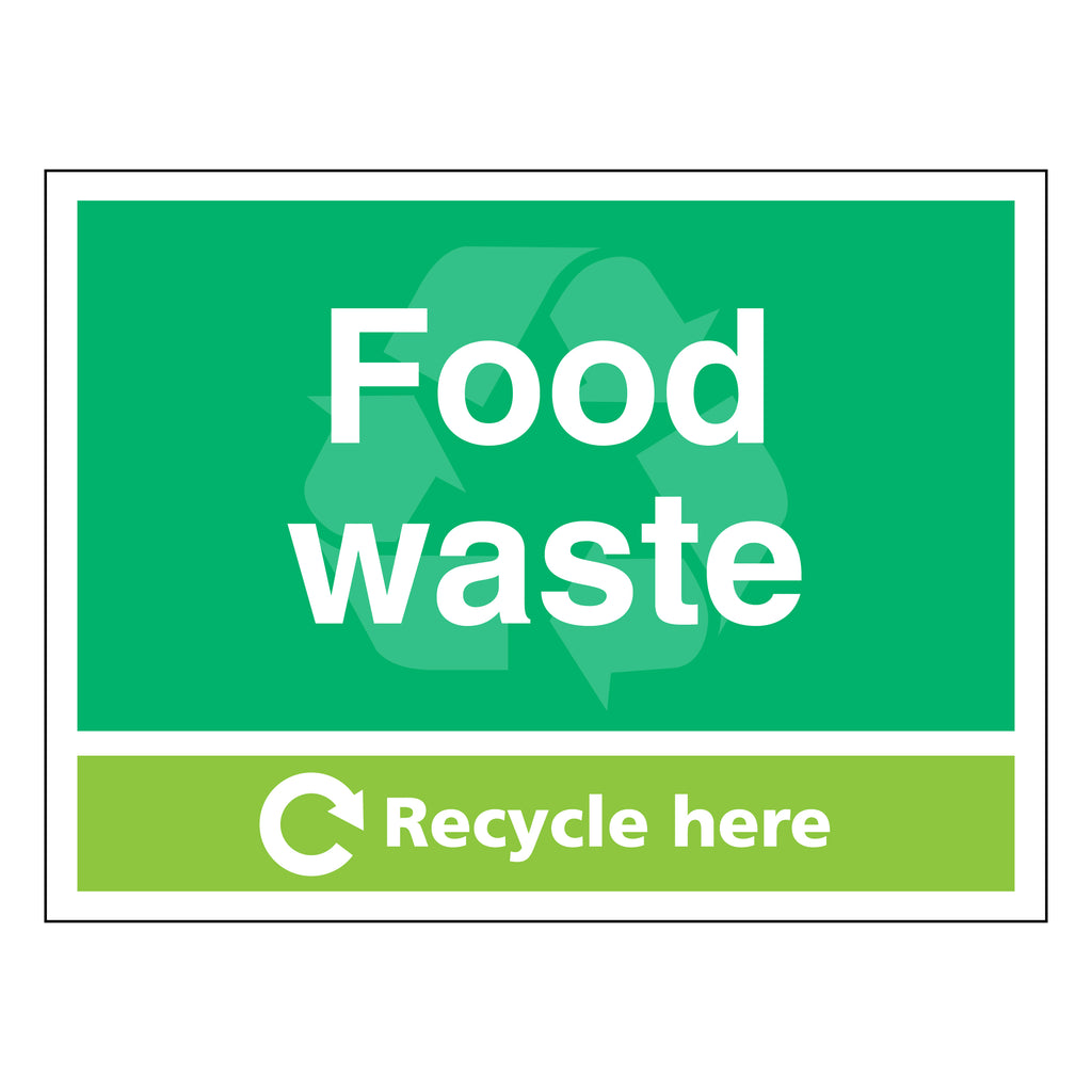 Food Waste Safety Sign Comply Simpler Recycling Commercial