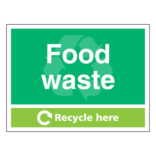 Food Waste Safety Sign Comply Simpler Recycling Commercial