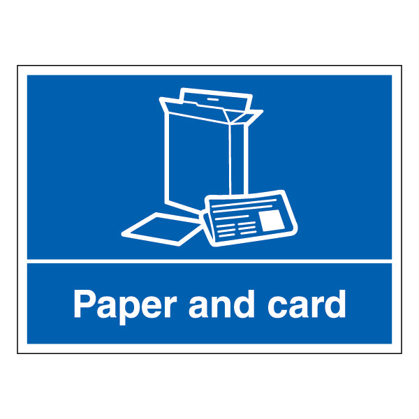 Paper And Card Recycling Safety Sign Clear Durable UK