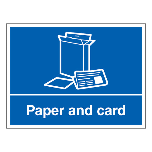 Paper And Card Recycling Safety Sign Clear Durable UK