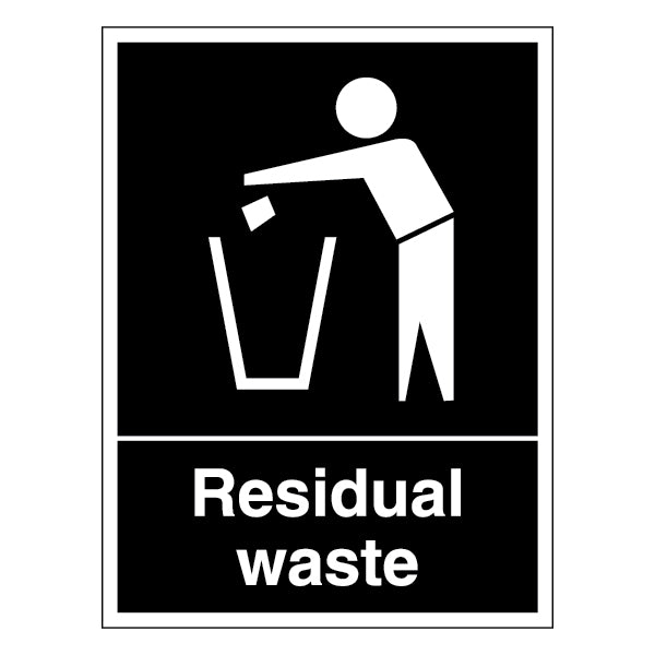 Residual Waste Safety Sign Tough Clear Recycling For Homes