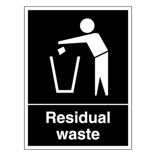 Residual Waste Safety Sign Tough Clear Recycling For Homes