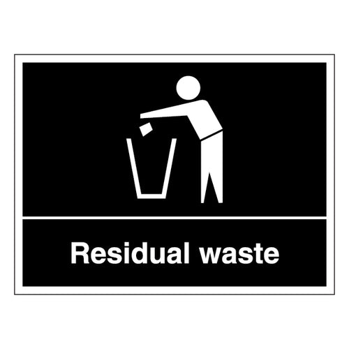 Residual Waste Safety Sign Durable Compliant For Councils
