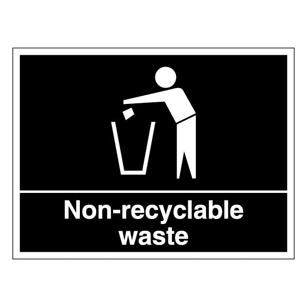 Non Recyclable Waste Safety Sign Clear Compliant For All