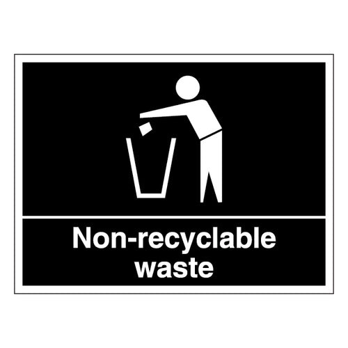Non Recyclable Waste Safety Sign Clear Compliant For All