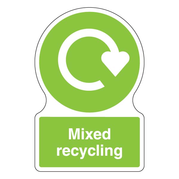 WRAP Mixed Recycling Safety Sign For Schools Compliance