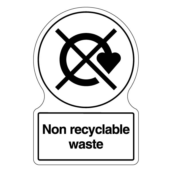 Non Recyclable Waste Safety Sign Official WRAP For Schools