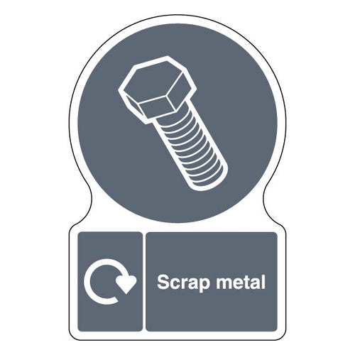 Shaped WRAP Scrap Metal Safety Sign For Schools Business