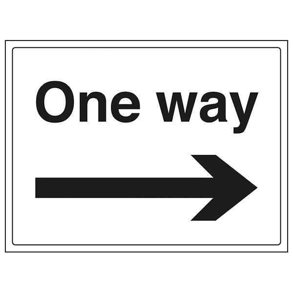 One Way Arrow Right Safety Sign High Visibility Workplace