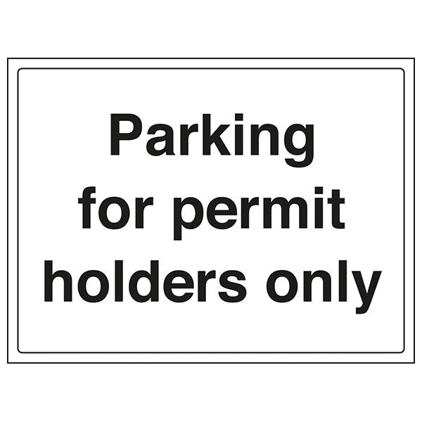 Permit Parking Safety Sign Ensuring Site Compliance Staff