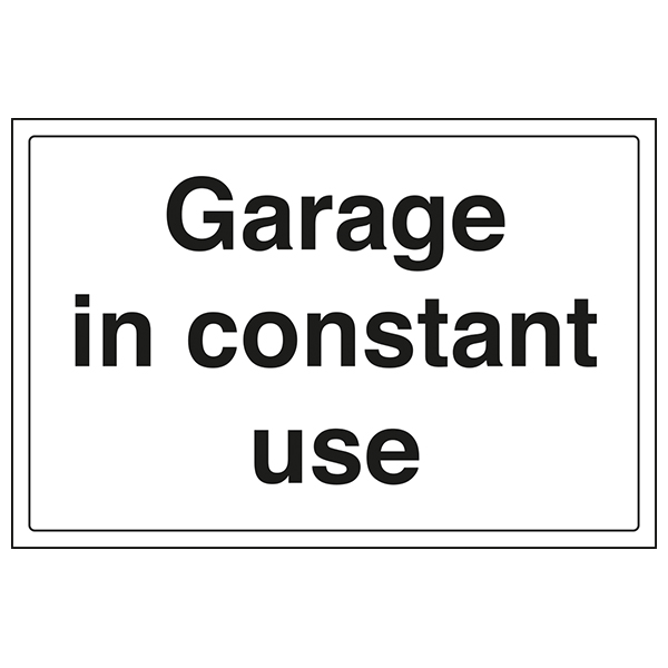 Garage In Constant Use Large Landscape Parking Sign Staff