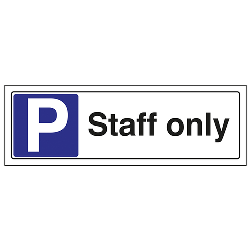 Staff Only Parking Control Safety Sign For Business