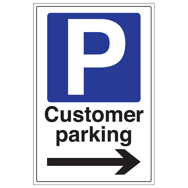 Customer Parking Arrow Right Safety Sign For Businesses