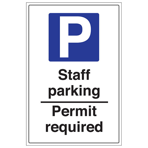 Staff Parking Permit Safety Sign Essential For Employees
