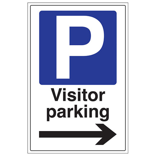 Visitor Parking Arrow Right Safety Sign For Businesses