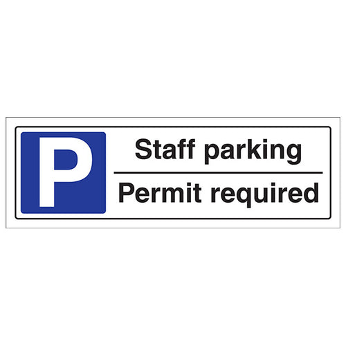Staff Parking Permit Required Safety Sign For Businesses