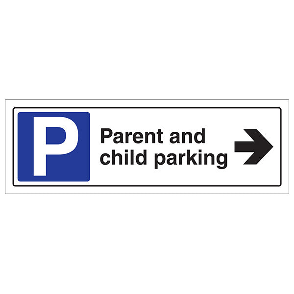 Parent And Child Parking Arrow Right Safety Sign Family