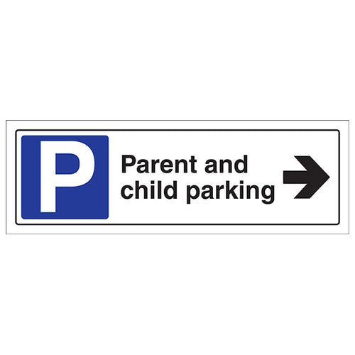 Parent And Child Parking Arrow Right Safety Sign Family