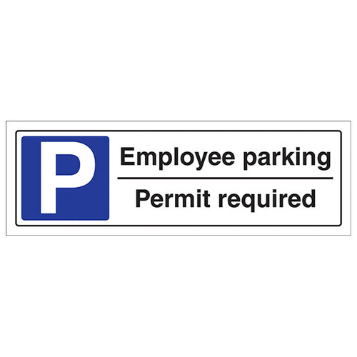 Employee Parking Permit Required Safety Sign Workplace