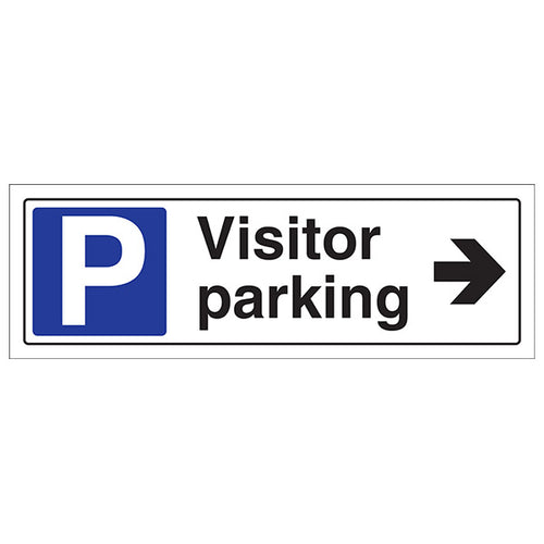 Visitor Parking Safety Sign Arrow Right Clear For Business