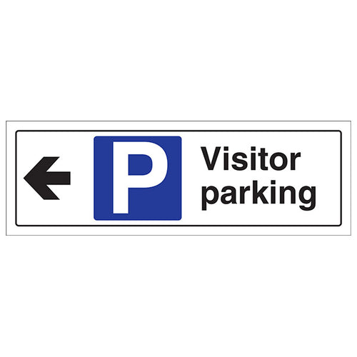 Visitor Parking Arrow Left Safety Sign Durable For Offices