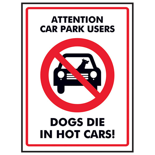 Dog Safety Sign Prevent Heat Deaths Adhesive For Drivers