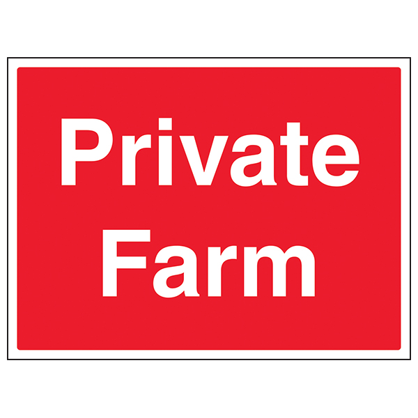 Private Farm Safety Sign Large Landscape For Landowners