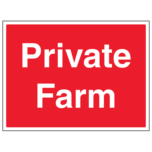 Private Farm Safety Sign Large Landscape For Landowners