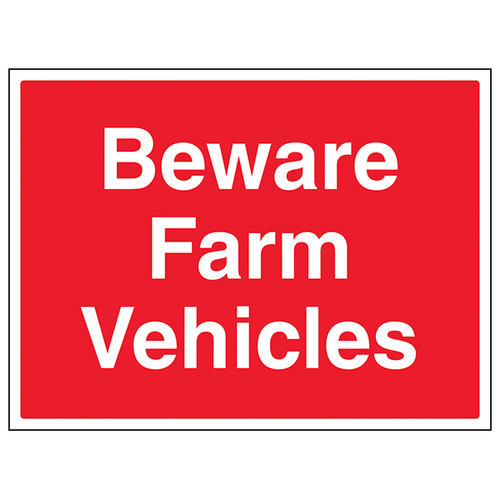 Beware Farm Vehicles Safety Sign High Visibility Farmers