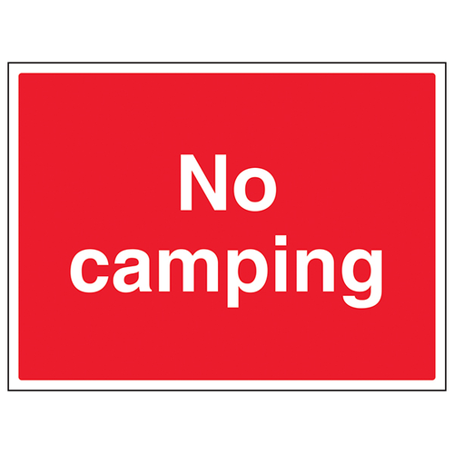 No Camping Safety Sign Durable High Visibility Landowner