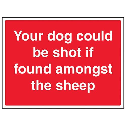 Durable Dog Warning Safety Sign EN ISO Compliant For Farms