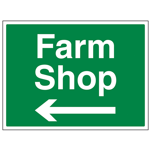 Farm Shop Arrow Left Safety Sign Compliant For Farmers
