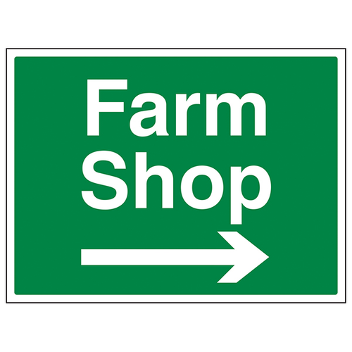 Farm Shop Arrow Right Safety Sign For Landowners Compliant