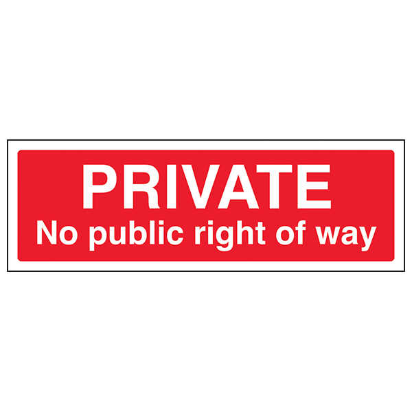 Private No Public Right Of Way Safety Sign For Landowners