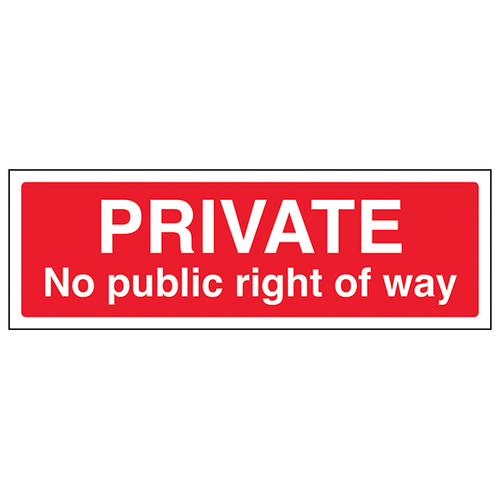 Private No Public Right Of Way Safety Sign For Landowners