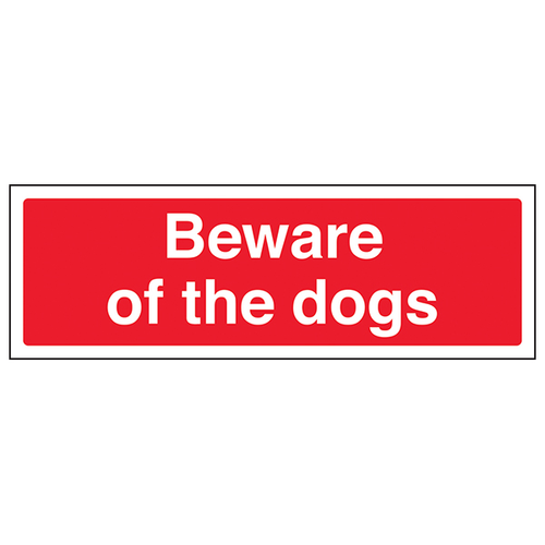 Beware Of Dogs Safety Sign Durable Adhesive For Owners