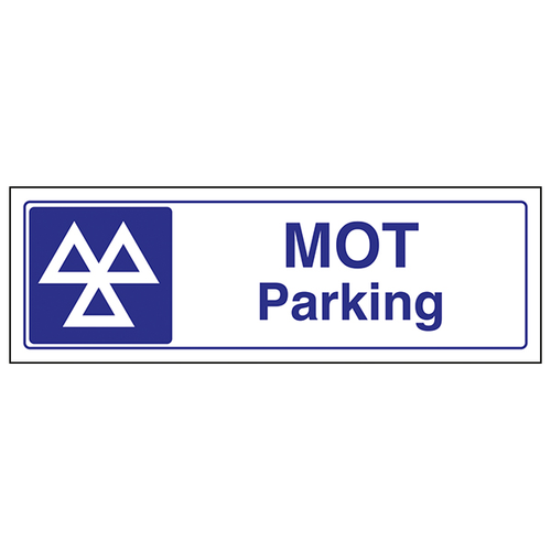 MOT Parking Area Safety Sign Durable Vinyl For Garages