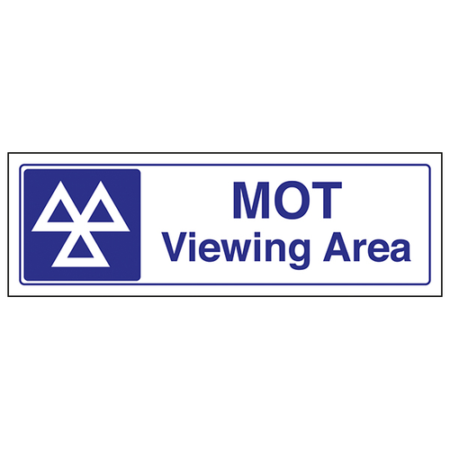 MOT Viewing Area Safety Sign Durable Vinyl For Garages