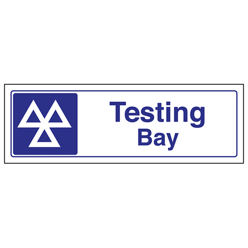 Testing Bay Safety Sign Durable Plastic Vinyl For Staff