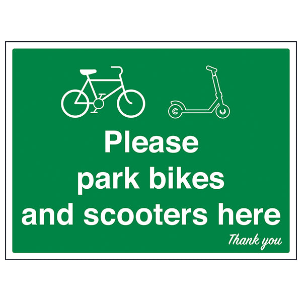 Bikes And Scooters Parking Durable Safety Sign For Schools