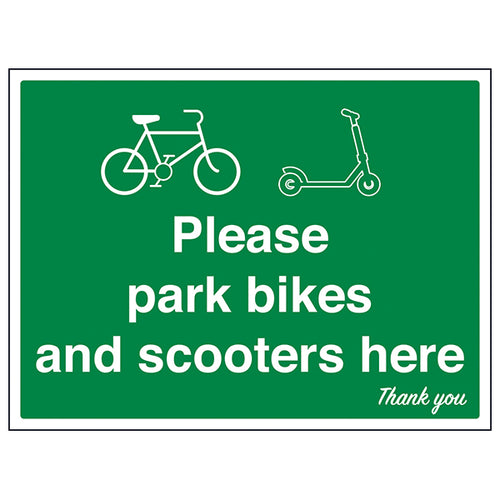 Bikes And Scooters Parking Durable Safety Sign For Schools