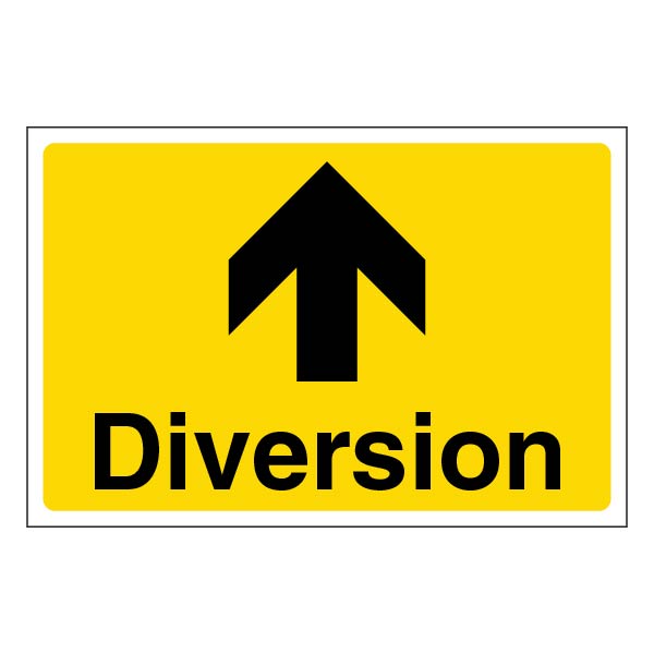 Diversion Arrow Up Safety Sign Durable For Site Staff
