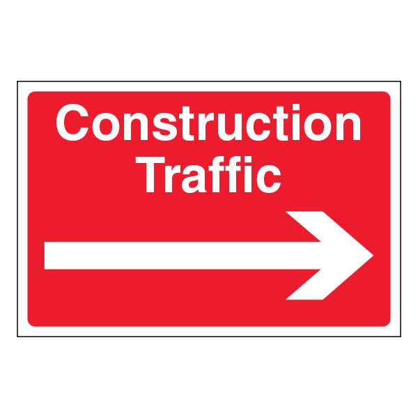 Construction Traffic Arrow Right Safety Sign Durable Site
