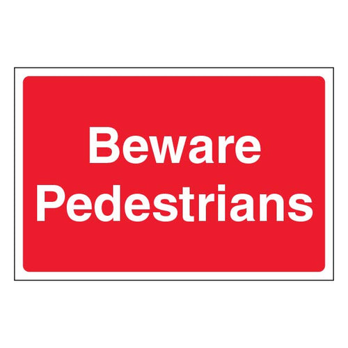 Beware Pedestrians Safety Sign Self Adhesive Large For Sites